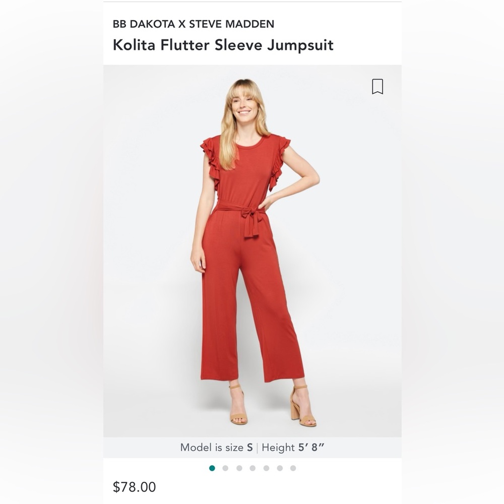 BB Dakota x Steve Madden - Flutter Sleeve Jumpsuit - XL - Coral - never worn